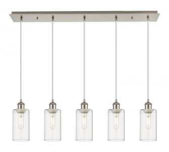 Crown Point - 5 Light - 37 inch - Brushed Satin Nickel - Linear Pendant (3442|125B-5P-SN-G434-7CL)