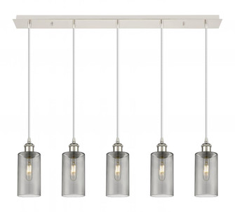 Crown Point - 5 Light - 37 inch - Polished Nickel - Linear Pendant (3442|125B-5P-PN-G434-7SM)