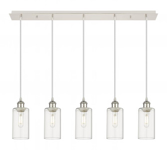 Crown Point - 5 Light - 37 inch - Polished Nickel - Linear Pendant (3442|125B-5P-PN-G434-7CL)