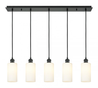 Crown Point - 5 Light - 37 inch - Matte Black - Linear Pendant (3442|125B-5P-BK-G434-7WH)