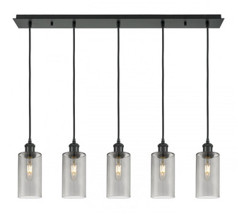 Crown Point - 5 Light - 37 inch - Matte Black - Linear Pendant (3442|125B-5P-BK-G434-7SM)