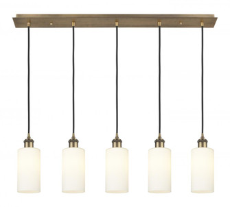Crown Point - 5 Light - 37 inch - Brushed Brass - Linear Pendant (3442|125B-5P-BB-G434-7WH)