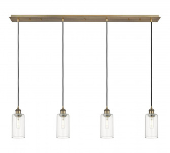 Crown Point - 4 Light - 49 inch - Brushed Brass - Linear Pendant (3442|124B-4P-BB-G434-7CL)