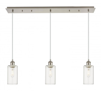 Crown Point - 3 Light - 37 inch - Brushed Satin Nickel - Linear Pendant (3442|123B-3P-SN-G434-7CL)