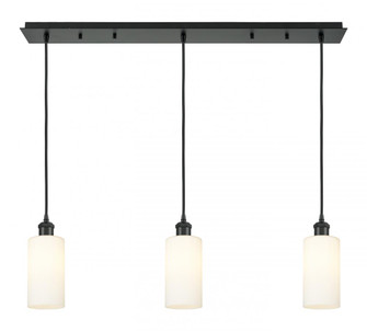 Crown Point - 3 Light - 37 inch - Matte Black - Linear Pendant (3442|123B-3P-BK-G434-7WH)