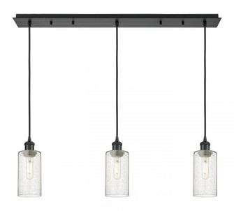 Crown Point - 3 Light - 37 inch - Matte Black - Linear Pendant (3442|123B-3P-BK-G434-7SDY)
