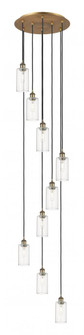 Crown Point - 9 Light - 19 inch - Brushed Brass - Multi Pendant (3442|119B-9P-BB-G434-7CL)