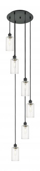 Crown Point - 6 Light - 16 inch - Matte Black - Multi Pendant (3442|116B-6P-BK-G434-7CL)