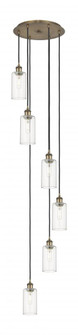 Crown Point - 6 Light - 16 inch - Brushed Brass - Multi Pendant (3442|116B-6P-BB-G434-7CL)