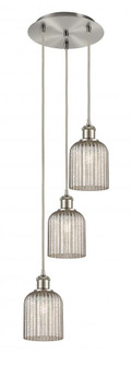 Bridal Veil - 3 Light - 12 inch - Brushed Satin Nickel - Cord Hung - Multi Pendant (3442|113B-3P-SN-G559-5ME)