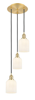 Bridal Veil - 3 Light - 12 inch - Satin Gold - Cord Hung - Multi Pendant (3442|113B-3P-SG-G559-5GWH)