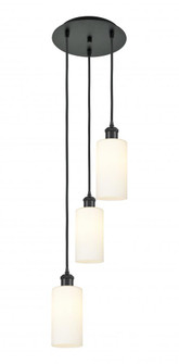 Crown Point - 3 Light - 13 inch - Matte Black - Multi Pendant (3442|113B-3P-BK-G434-7WH)