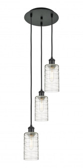 Crown Point - 3 Light - 13 inch - Matte Black - Multi Pendant (3442|113B-3P-BK-G434-7DE)