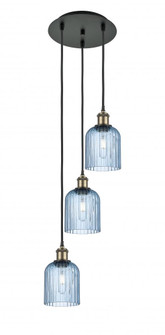 Bridal Veil - 3 Light - 12 inch - Black Antique Brass - Cord Hung - Multi Pendant (3442|113B-3P-BAB-G559-5BL)