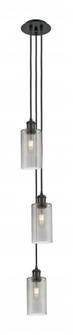 Crown Point - 3 Light - 7 inch - Matte Black - Multi Pendant (3442|103B-3P-BK-G434-7SM)