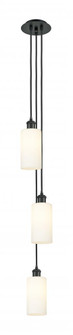 Crown Point - 3 Light - 7 inch - Matte Black - Multi Pendant (3442|103B-3P-BK-G434-7WH)