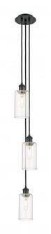 Crown Point - 3 Light - 7 inch - Matte Black - Multi Pendant (3442|103B-3P-BK-G434-7CL)