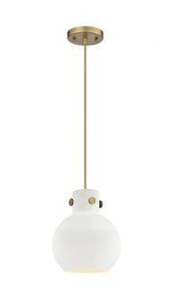Newton Sphere - 1 Light - 8 inch - Brushed Brass - Cord hung - Pendant (3442|410-1PS-BB-M410-8W)