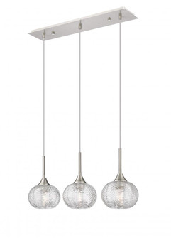 Berkshire - 3 Light - 28 inch - Brushed Satin Nickel - Cord Hung - Island Light (3442|323-3I-SN-G323-7CL)