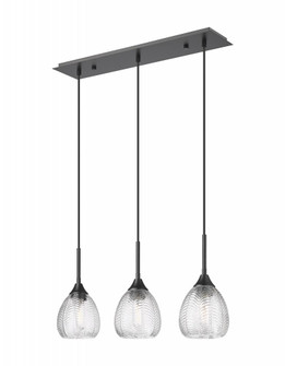Berkshire - 3 Light - 27 inch - Matte Black - Cord Hung - Island Light (3442|323-3I-BK-G323-6CL)