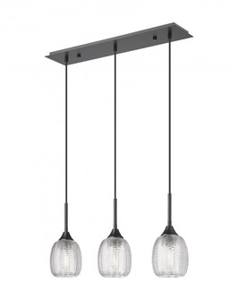 Berkshire - 3 Light - 27 inch - Matte Black - Cord Hung - Island Light (3442|323-3I-BK-G323-5CL)