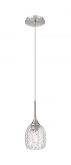 Berkshire - 1 Light - 6 inch - Brushed Satin Nickel - Cord Hung - Pendant (3442|323-1P-SN-G323-5CL)