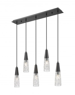 Amherst Brook - 5 Light - 33 inch - Matte Black - Cord Hung - Island Light (3442|322-5I-BK-G322-3CL)