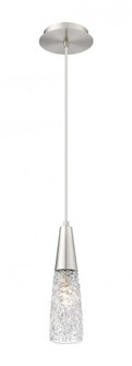 Amherst Brook - 1 Light - 3 inch - Brushed Satin Nickel - Cord Hung - Mini Pendant (3442|322-1P-SN-G322-3CL)