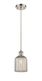 Bridal Veil - 1 Light - 5 inch - Brushed Satin Nickel - Cord hung - Mini Pendant (3442|516-1P-SN-G559-5ME)