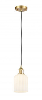Bridal Veil - 1 Light - 5 inch - Satin Gold - Cord hung - Mini Pendant (3442|516-1P-SG-G559-5GWH)