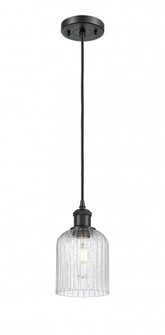 Bridal Veil - 1 Light - 5 inch - Matte Black - Cord hung - Mini Pendant (3442|516-1P-BK-G559-5SDY)