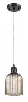 Bridal Veil - 1 Light - 5 inch - Matte Black - Cord hung - Mini Pendant (3442|516-1P-BK-G559-5ME)