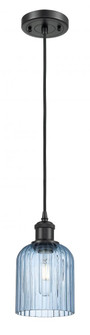 Bridal Veil - 1 Light - 5 inch - Matte Black - Cord hung - Mini Pendant (3442|516-1P-BK-G559-5BL)