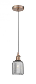 Bridal Veil - 1 Light - 5 inch - Antique Copper - Cord hung - Mini Pendant (3442|616-1P-AC-G559-5SM)