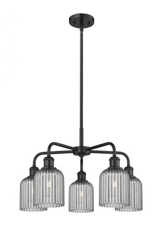 Bridal Veil - 5 Light - 23 inch - Matte Black - Chandelier (3442|516-5CR-BK-G559-5SM)
