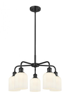 Bridal Veil - 5 Light - 23 inch - Matte Black - Chandelier (3442|516-5CR-BK-G559-5GWH)