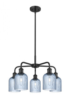 Bridal Veil - 5 Light - 23 inch - Matte Black - Chandelier (3442|516-5CR-BK-G559-5BL)