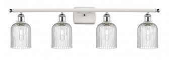 Bridal Veil - 4 Light - 35 inch - White Polished Chrome - Bath Vanity Light (3442|516-4W-WPC-G559-5SDY)