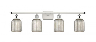 Bridal Veil - 4 Light - 35 inch - White Polished Chrome - Bath Vanity Light (3442|516-4W-WPC-G559-5ME)