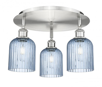 Bridal Veil - 3 Light - 17 inch - Satin Nickel - Semi-Flush Mount (3442|516-3C-SN-G559-5BL)