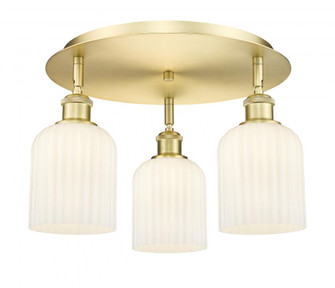 Bridal Veil - 3 Light - 17 inch - Satin Gold - Semi-Flush Mount (3442|516-3C-SG-G559-5GWH)
