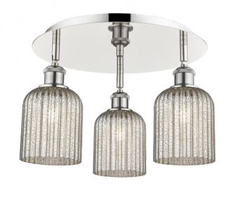 Bridal Veil - 3 Light - 17 inch - Polished Nickel - Semi-Flush Mount (3442|516-3C-PN-G559-5ME)