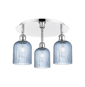 Bridal Veil - 3 Light - 17 inch - Polished Chrome - Semi-Flush Mount (3442|516-3C-PC-G559-5BL)