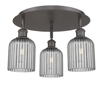 Bridal Veil - 3 Light - 17 inch - Oil Rubbed Bronze - Semi-Flush Mount (3442|516-3C-OB-G559-5SM)