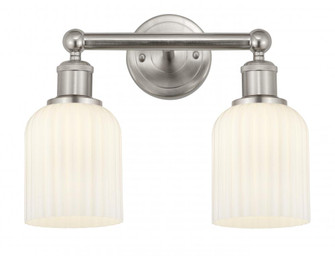 Bridal Veil - 2 Light - 14 inch - Brushed Satin Nickel - Bath Vanity Light (3442|616-2W-SN-G559-5GWH)