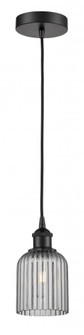 Bridal Veil - 1 Light - 5 inch - Matte Black - Cord hung - Mini Pendant (3442|616-1P-BK-G559-5SM)