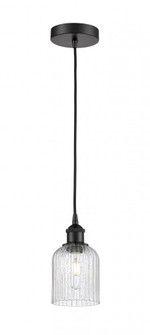 Bridal Veil - 1 Light - 5 inch - Matte Black - Cord hung - Mini Pendant (3442|616-1P-BK-G559-5SDY)
