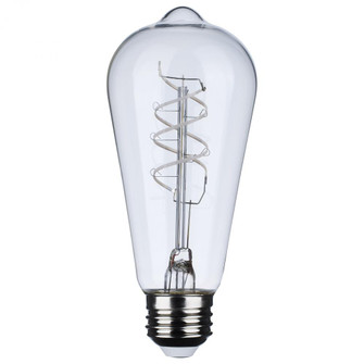 6 Watt LED; Reminiscent; Flex Gray Coil Filament; ST19; Medium Base; 2700K CCT; Clear; 120 Volt (27|S11520)
