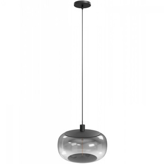Monaco 12'' Acrylic Pendant in Black and Gradient Smoke Glass (4450|HF9170-BK)