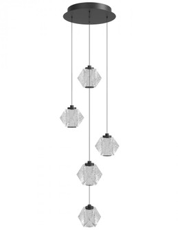 Beluga 5-Light Multi Pendant in Black with Acrylic Faceted Spheres (4450|HF3905-BK)
